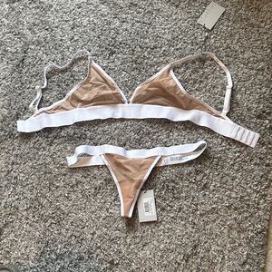 Negative Underwear White and Tan Bra Set